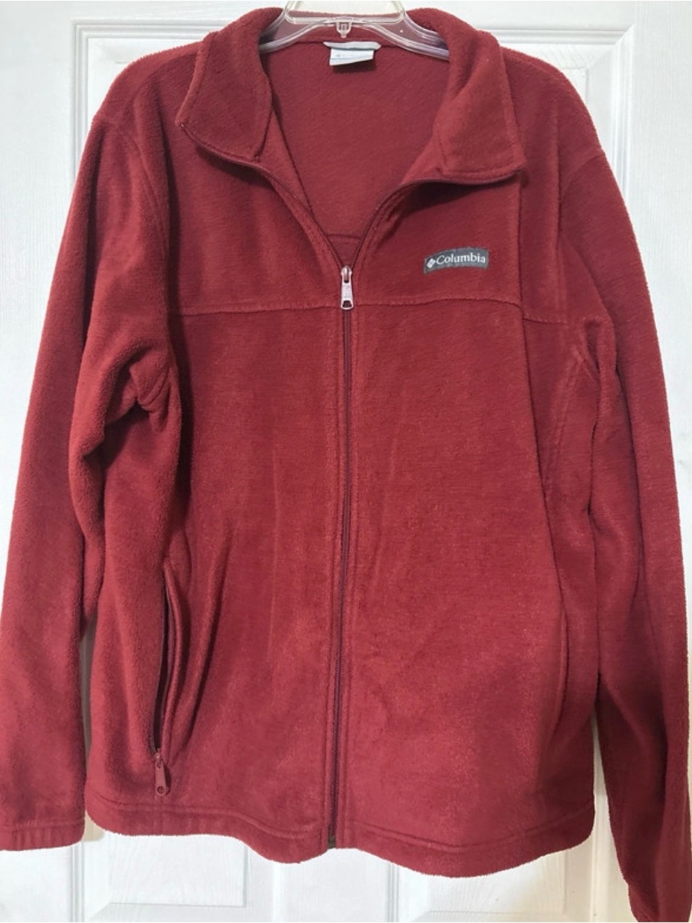Columbia Red Full-Zip Fleece Jacket